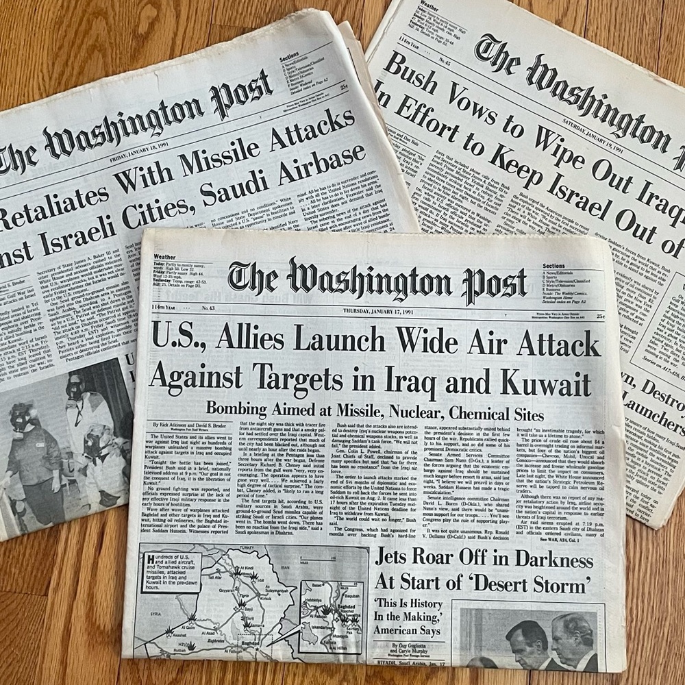 The Washington Post “Operation Desert Storm” Persian Gulf Coverage: 1/17/1991